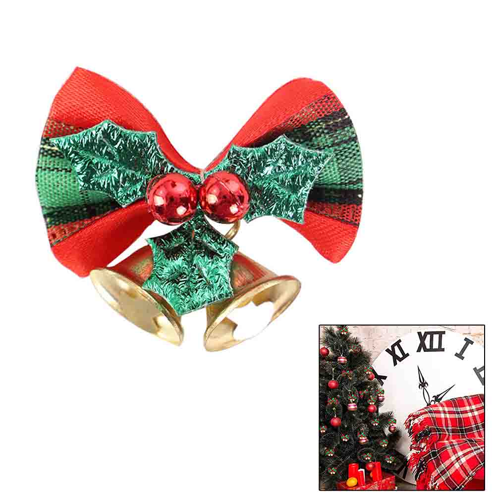 Christmas Decorations Christmas Tree Bows Christmas Decor Delicate Design High-quality Polyester Red Berries Ring Bells