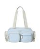 Emis Nylon Color-Block Shoulder Bag-Pastel Blue