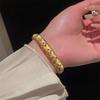 1 Antique-Style Four-Leaf Flower Pattern Women's Bracelet with Brushed Vintage Luxury Zircon Design