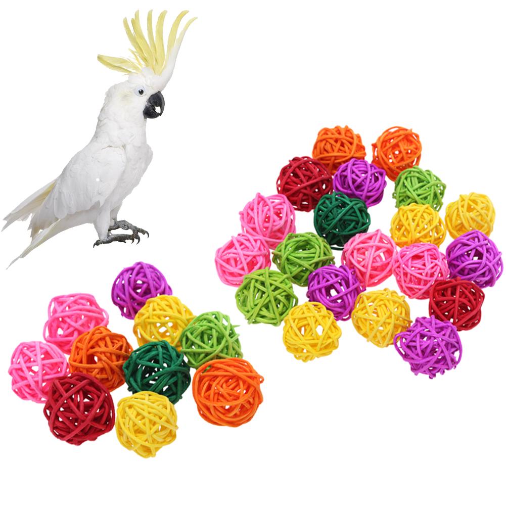 Parrot Rattan Ball Toys Bird Chewing Grind Toys Birdcage Decor Funny Pet Supplies Cage Accessories Bird Playing Bauble