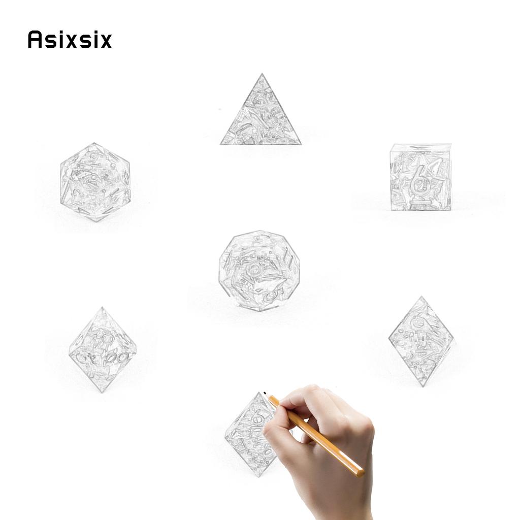 7 Pcs Green Resin Golden Number Sharp Edge Dice Polyhedral Dice Suitable for Role-Playing RPG  Board Game