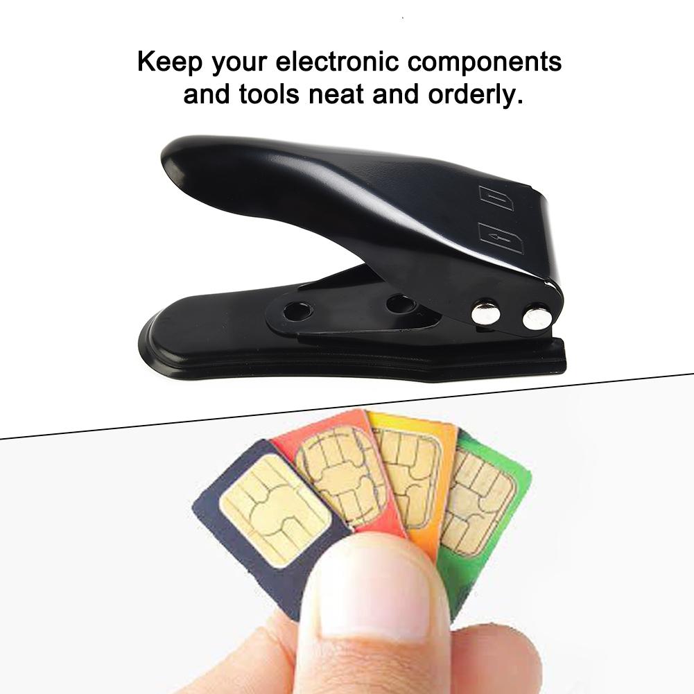 Alloy Steel Sim Card Cutter Black Cutting Tool Dual Eject Pin