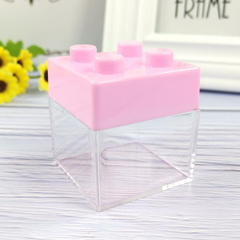 12/24pcs Personalized Cute Transparent Building Blocks Plastic Storage Box Wedding Candy Box Party Birthday Candy Box