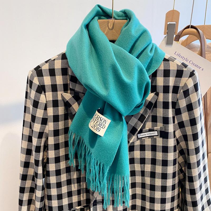 New white scarf women's winter versatile small scarf high-end Christmas birthday gift shawl