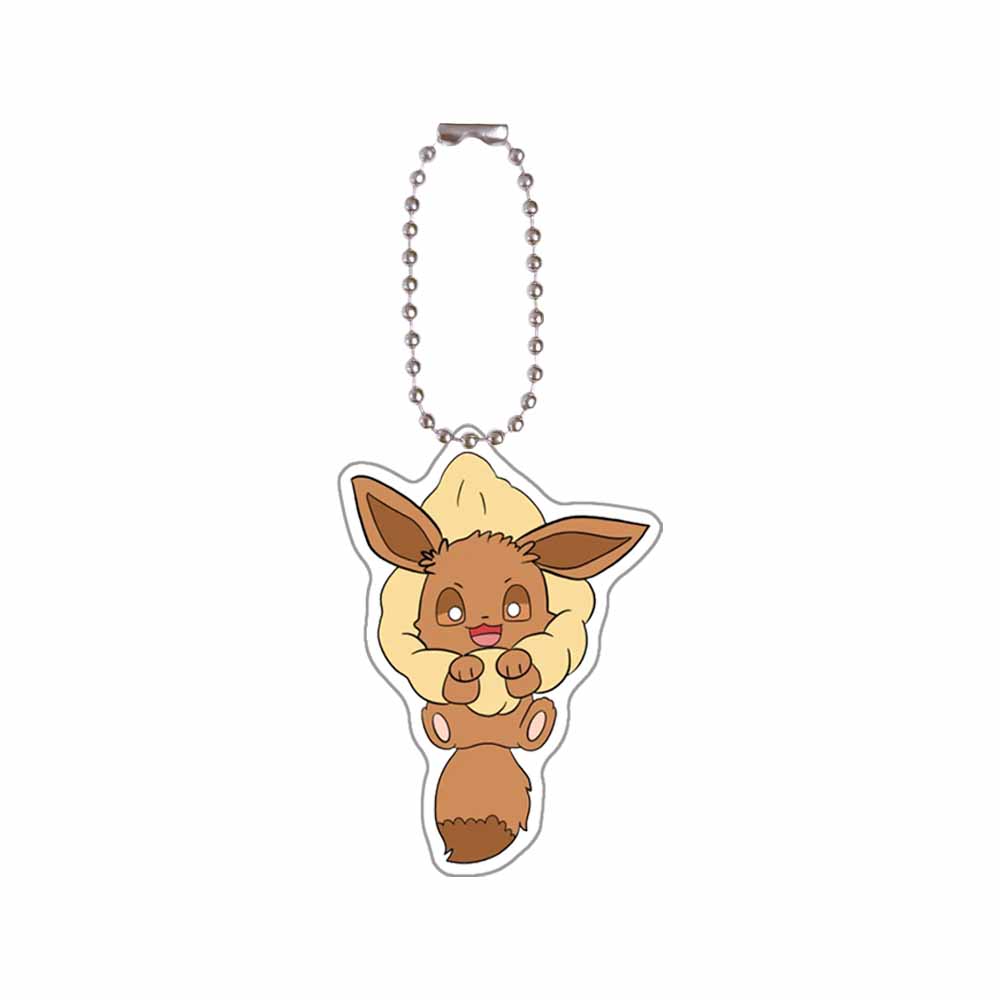 Pokemon Anime Cartoon Keychain Eevee Leafeon Espeon Glaceon Vaporeon Jolteon Acrylic Key Chain Pendant Decoration