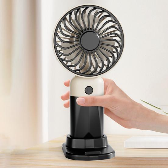 3-Speed Handheld Fan with Phone Holder Quiet USB Rechargeable Mini Personal Desk Fan Portable Travel Outdoor Summer Cooling Fan