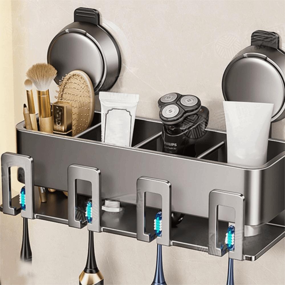 Wall-mounted Bathroom Toothpaste Rack Toothbrush Cup Holder  Bathroom Household Shelf Accessories