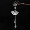 Classical Chinese Plum Blossom Fan Cheongsam Button Bell Fringed Pendant Tibetan Silver Pendant Female Hanfu Miao Silver Accessories