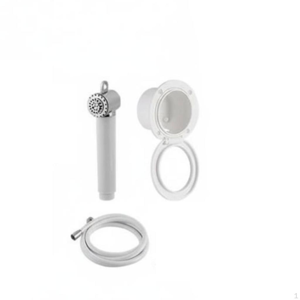 Recessed Transom Shower Embedded Enclosure Shielded Lid Stainless Steel Marine Sprayer for