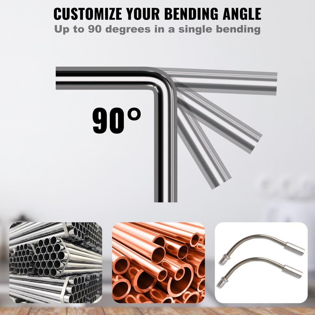 Pipe Tube Bender, 1/4"-7/8" Ratcheting Tubing Benders, 90° Forward/Reverse Pipes Bending Tools with 7 Dies for HVAC Air Conditioning Refrigerator