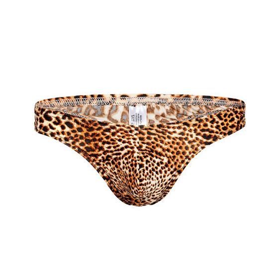 Underwear Leopard Print Breathable Men T Shape Underpants Thongs Daily Life