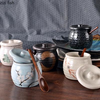 Borcan de Condimente Ceramic Stil Japonez Sticlă Creativă pentru Condimente Borcan pentru Sare Borcan pentru Condimente Piper Borcane pentru Zahăr Ustensile de Bucătărie Casnice