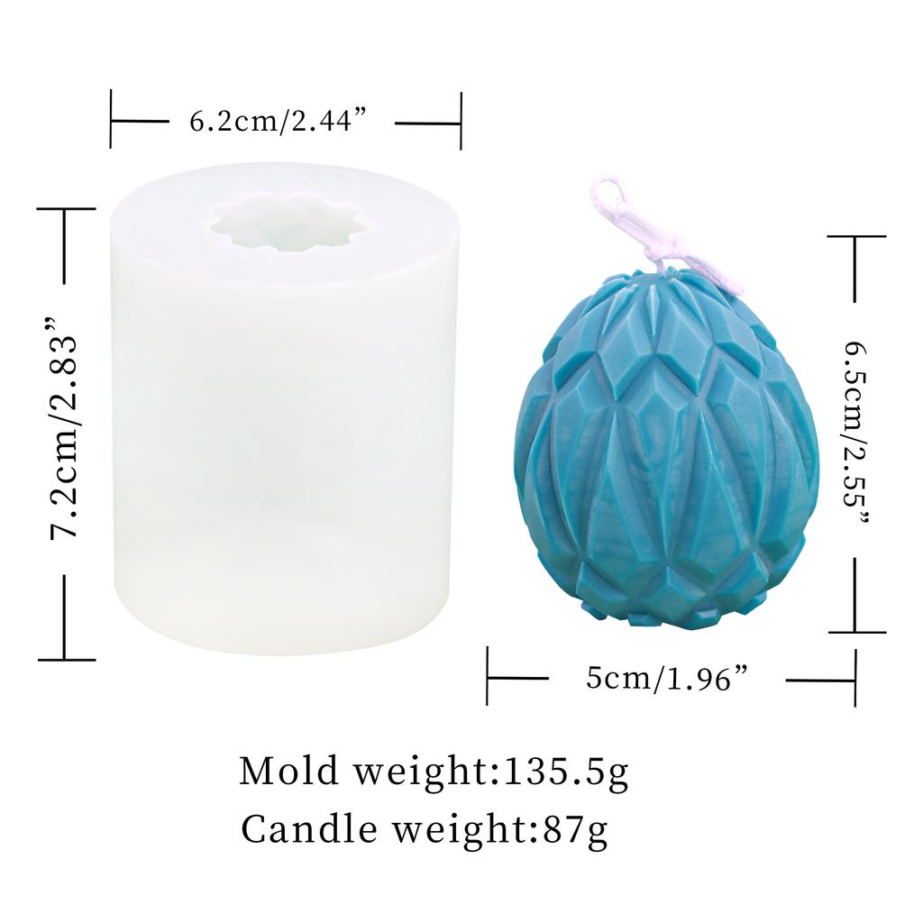 3D Easter Egg Silicone Mold Candle Making Chocolate Food Candy Cake Molds Form Mould Candles Business Round Flowers Easter Theme