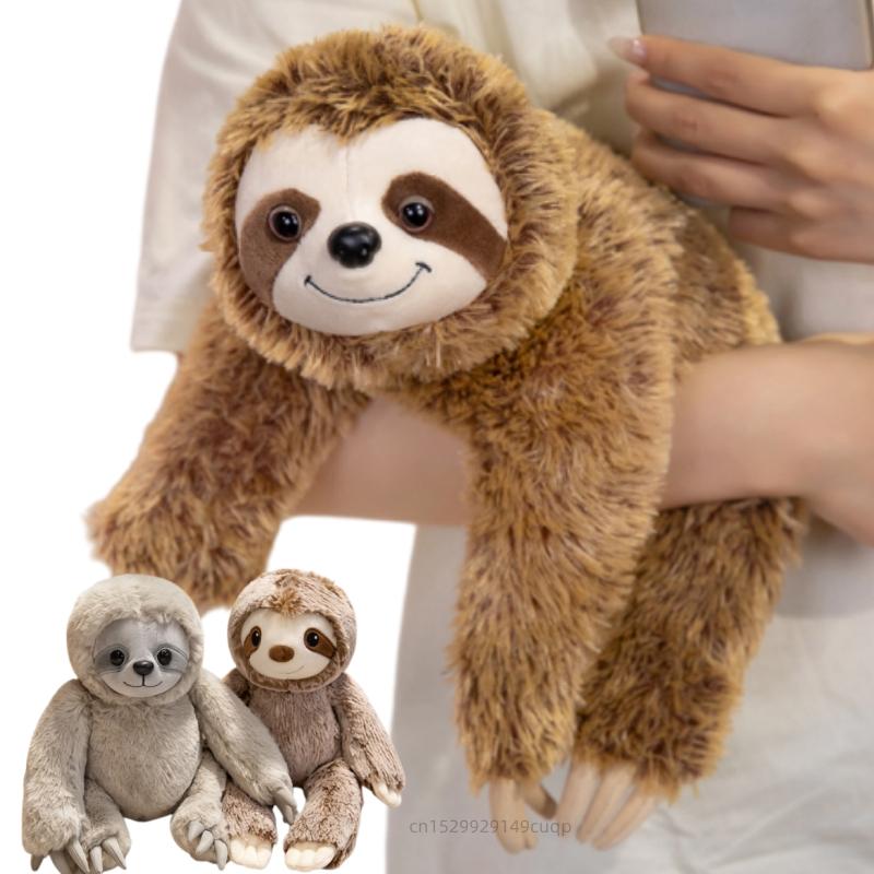 Simulation Cute Sloth Plush Doll Pillow Brown Grey Gibbon Long Arms Sloth Animal Stuffed Toy Home Decoration Gift For Children