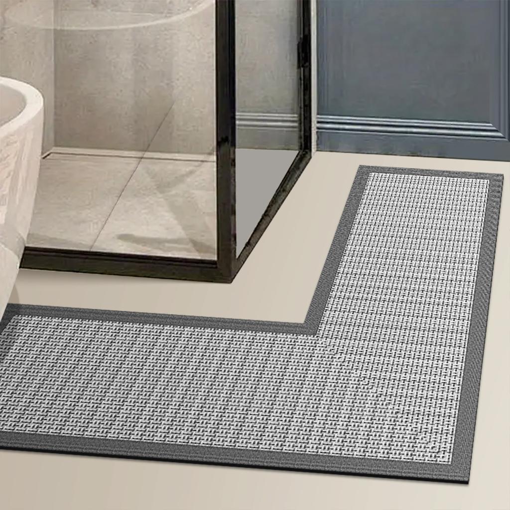 Xiaomi L-förmige Duschkabinen-Fußmatte saugfähig fleckenabweisende Toilettenmatte Haushalt unregelmäßig geformte Küchenmatte Fußmatte
