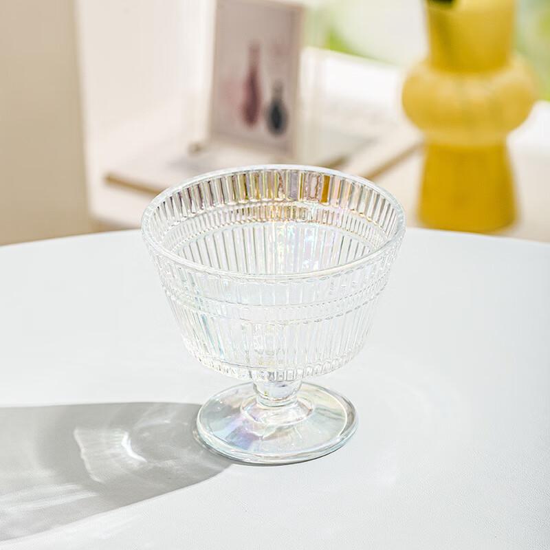 150ml Vertical Stripe High-Stem Glass Dessert Cup