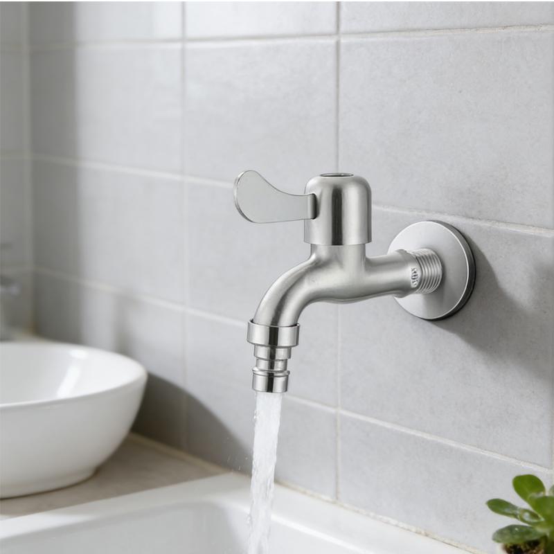 Outdoor Stainless Steel Thickened Washing Machine Faucet Household Bathroom Mop Sink Faucet Garden Sink Single Cold Water Faucet