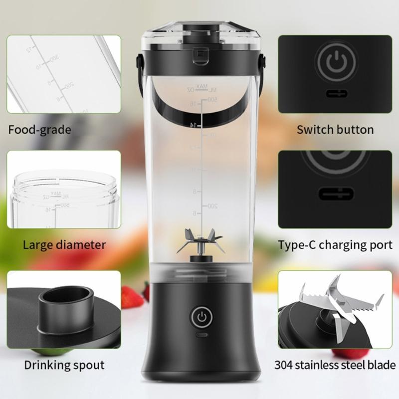 Practical Plastic Juicer Machine with Detachable Parts Easy Cleaning Juicing Tool Travel Juices Maker Plastic Texture