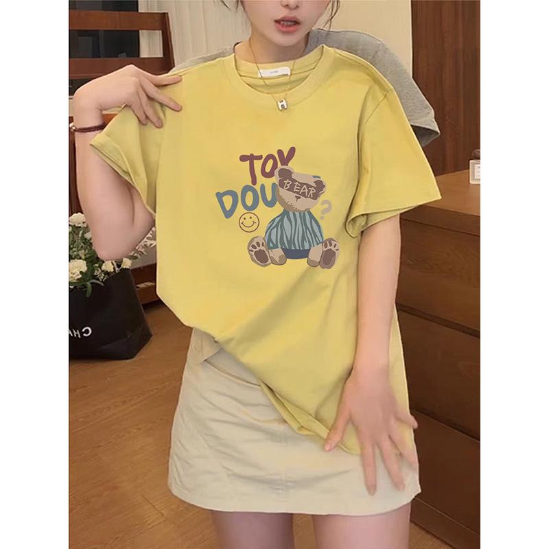 Camiseta de moda de algodón puro de manga corta para mujer 2026: Top de Verano Casual, Versátil y Elegante