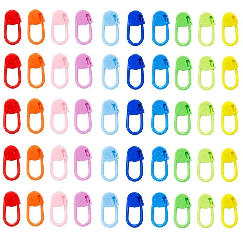 50-500pcs Mix Color Plastic Resin Small Clip Locking Stitch Markers Crochet Latch Knitting Tools Needle Clip Hook Sewing Tool