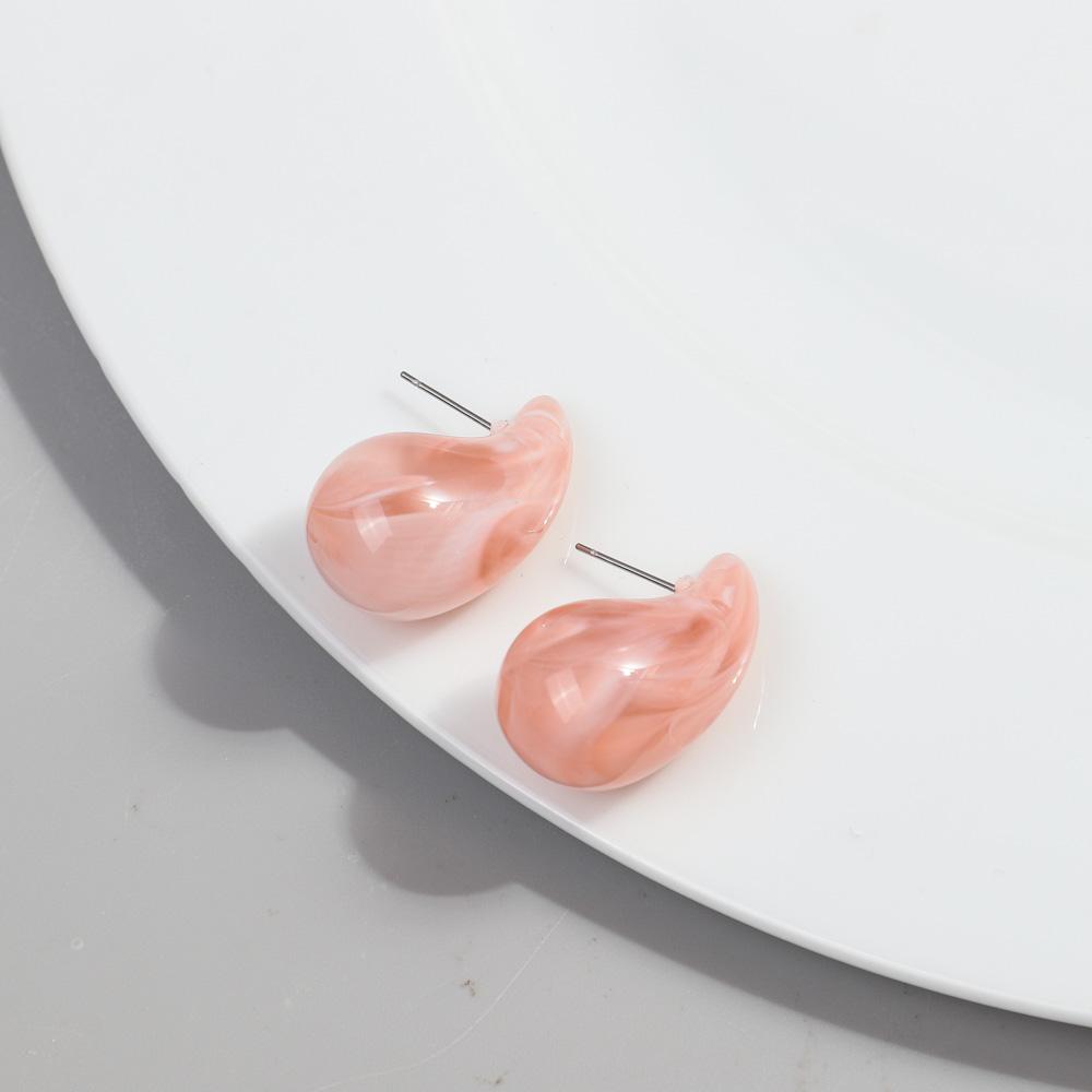 New AB Colorful Chunky Teardrop Earrings Dupes for Women Smooth Hollow Thick Water Drop Earring Hoops Trendy Jewelry Lightweight