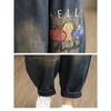 Women's Jeans with Color Embroidery Loos Haren Pants Elastic Plus Size Retro Jeans