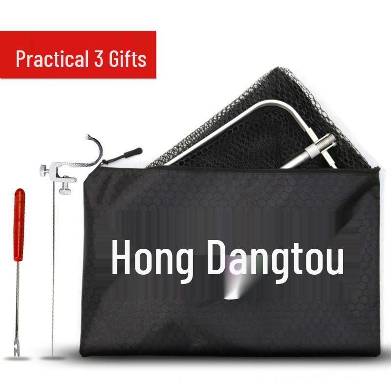 Black Thickened Rubber-Coated Fish Keeper Net Bag – Quick Dry, Anti-Snag for Small Fish & Wild Fishing