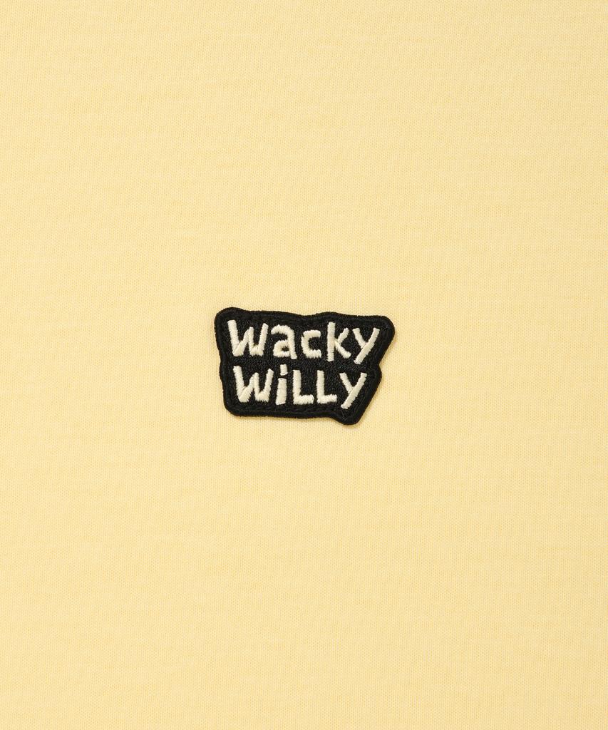 WACKY WILLY Small Typo Short Sleeve T-Shirt Yellow