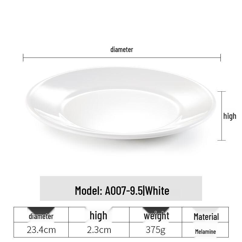 Melamine Shallow Round Dinner Plates