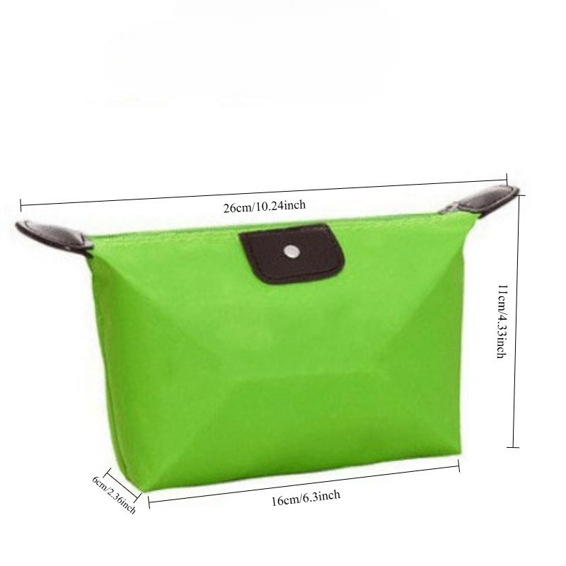 Women's Folding Dumpling Bun Candy colored Cosmetics Storage Makeup Bag Multi functional Travel Portable Handheld Women's Bag