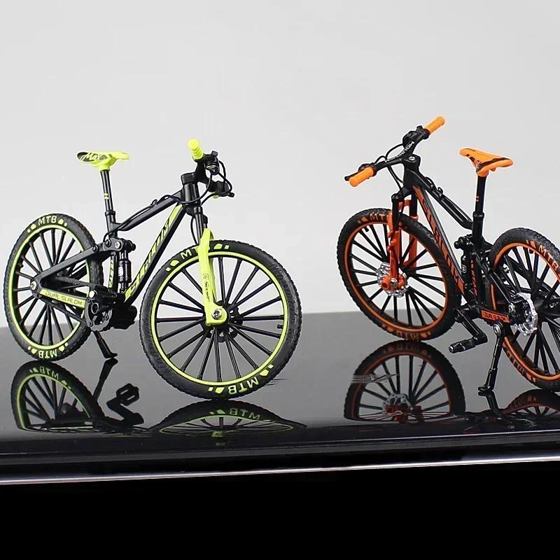 1:10 Mini Modelli di Mountain Bike in Lega Metallo Pressofuso Biciclette da Dita da Corsa Piegabili Ornamenti da Ciclismo Collezione Giocattoli per Bambini Adulti