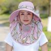 Fishing Caps Outdoor With Neck Flap Women Sun Hat Summer UV Protection Flower Print Bucket Hat