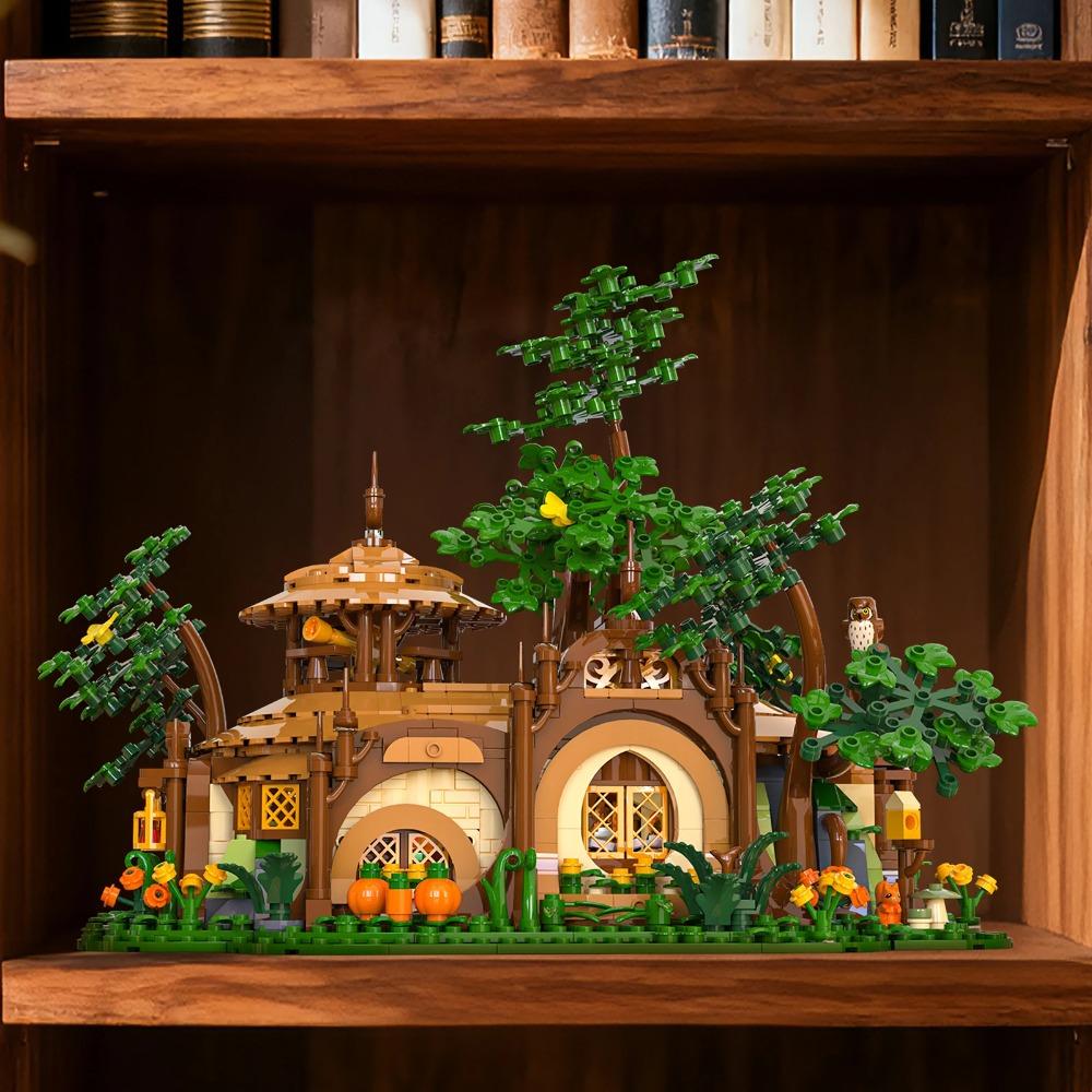 1854PCS Light-up Forest Castle Building Model MOC Building Blocks Toy Set, Toy Ornament, Educational Toy, Kids Birthday Gift
