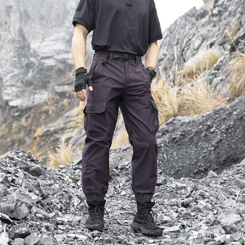 

Summer Sports Pants With Multiple Pockets, Loose Oversized Work Pants For Men, Tactical Casual Pants 38 фіолетовий