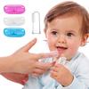 2 Pcs/set Baby Thumb Sleeve Toothbrush + Box Set Soft Silicone Finger Massager Brush Random