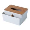 Wooden Desktop Organizer with Tissue Holder