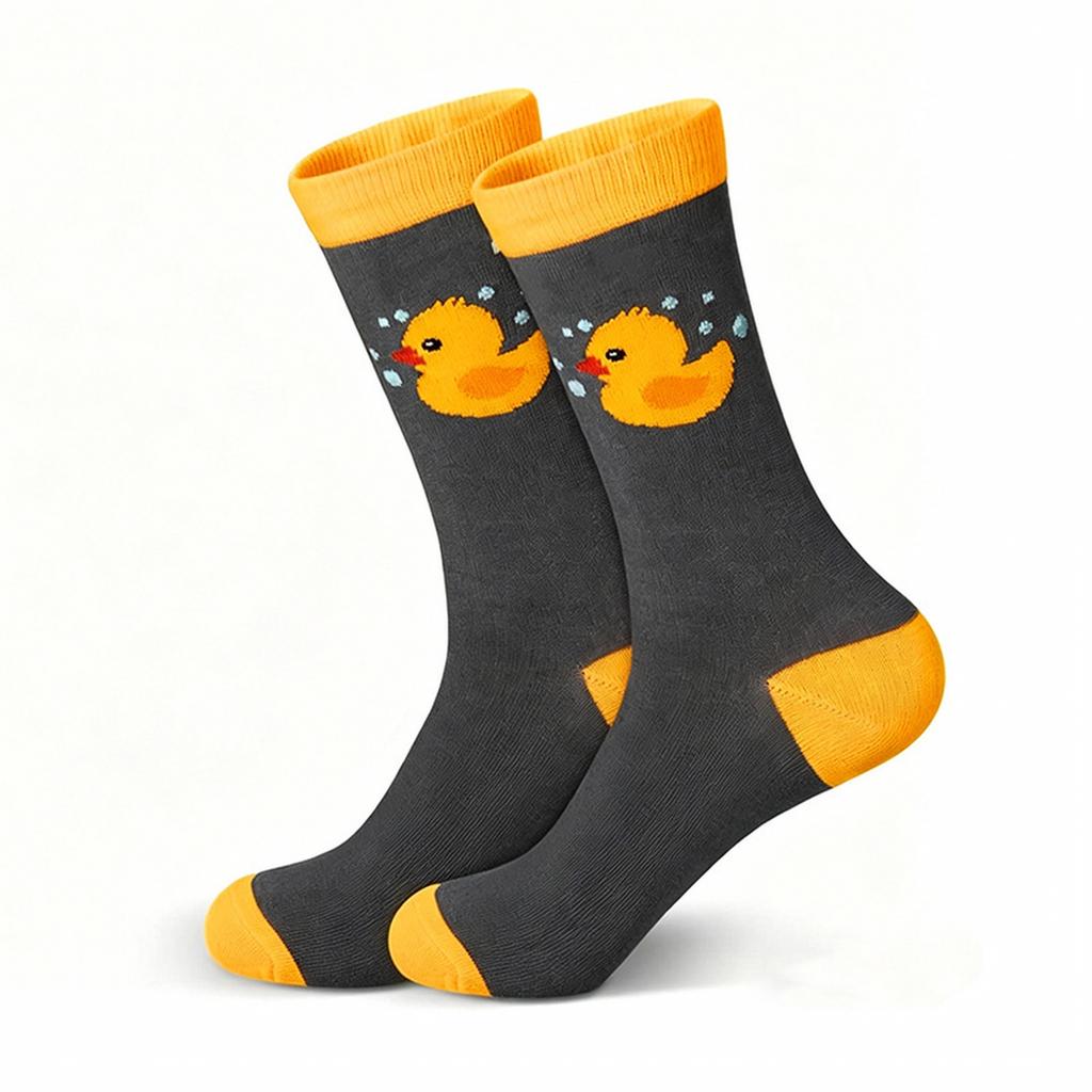 Matching Pattern Mid Calf Cotton Socks for Couples, Trendy Novelty Socks