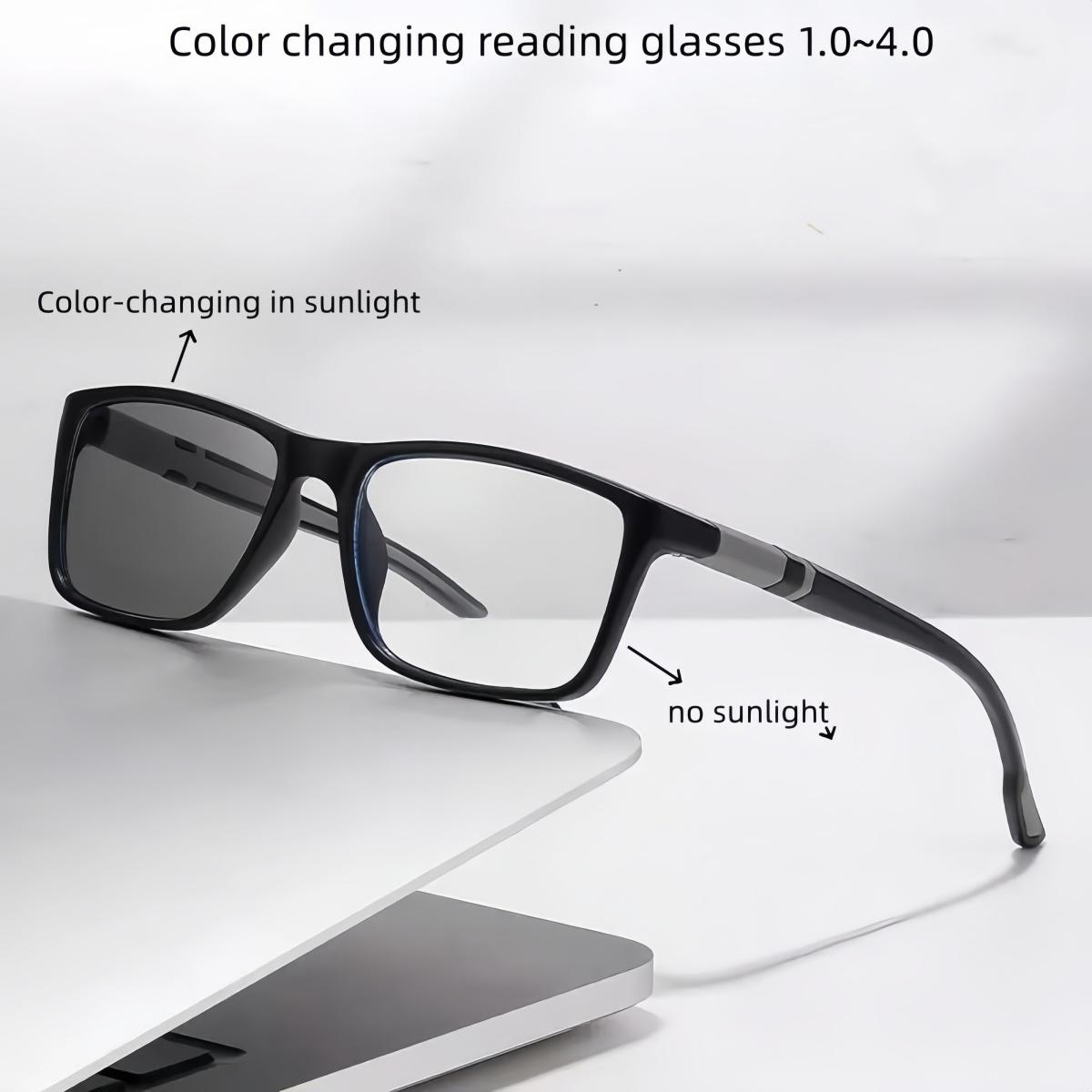 

European and American fashionable color changing reading glasses, lightweight anti blue light and anti eye fatigue reading glass +100