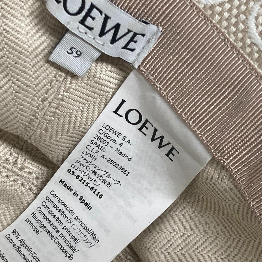 LOEWE K820HB1X41 Anagram jacquard logo Bucket hat bob hat BeigeBased Unused