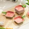 Cute Pink Strawberry Handle Small Dish Hand-painted Underglaze Colored Ceramic Flavor Dish Seasoning Dish Household Dipping Dish