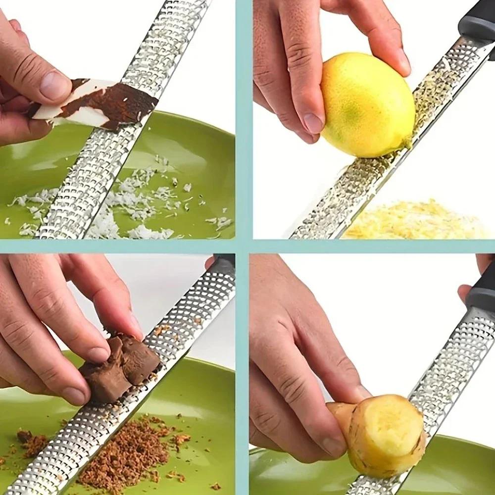 Lemon Zester & Cheese Shredder | Professional-Grade Garlic Grater Micro Plane Grater Zester| Non-Slip Grip,  For Cheese, Ginger