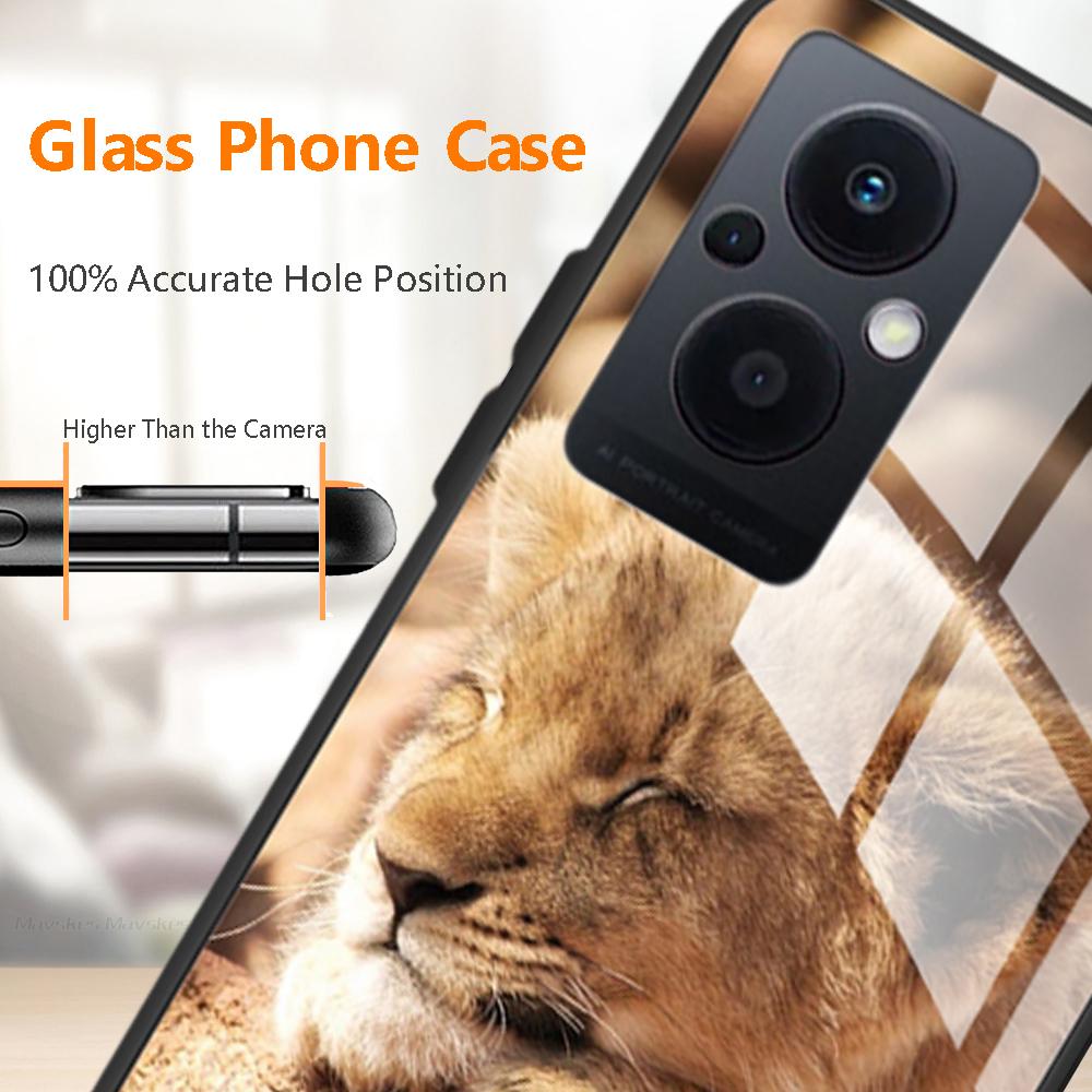 Per OPPO Reno 8 Lite 5G Custodia Cover Reno 7Lite Paraurti per Telefono Custodia in Vetro Temperato Per OPPO Reno7 Lite / Reno8 Lite Fundas Capa