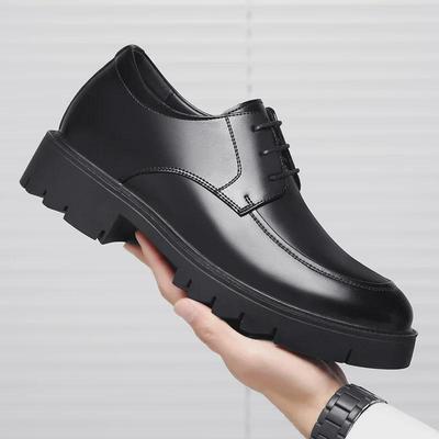 Scarpe formali da uomo in pelle di vacchetta con rialzo di 10 cm: Traspirante, design cavo, suola spessa, ideale per lavoro e matrimoni.