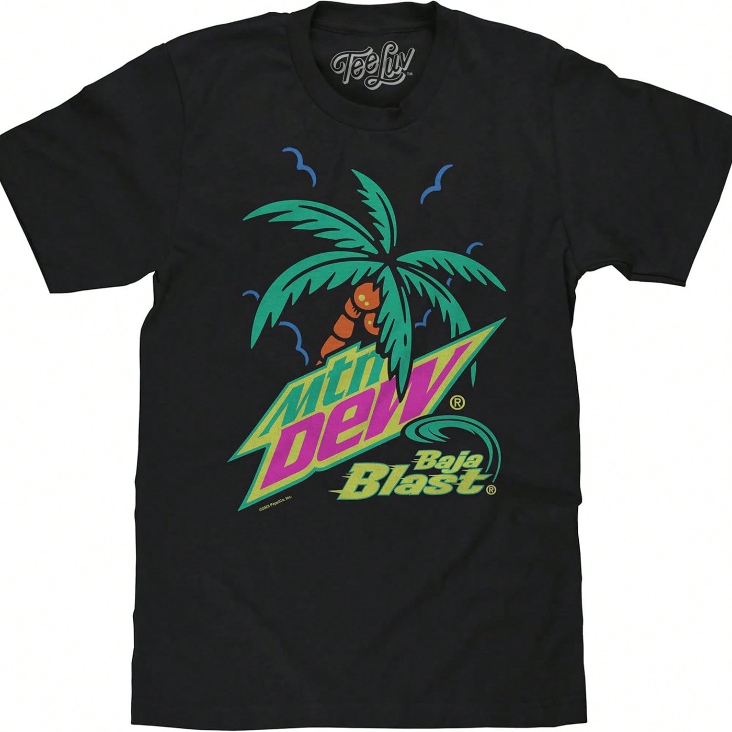 Мужская футболка Tee Luv MTN Dew Baja Blast - Футболка с графическим принтом тропической газировки Mountain Dew S разноцветный