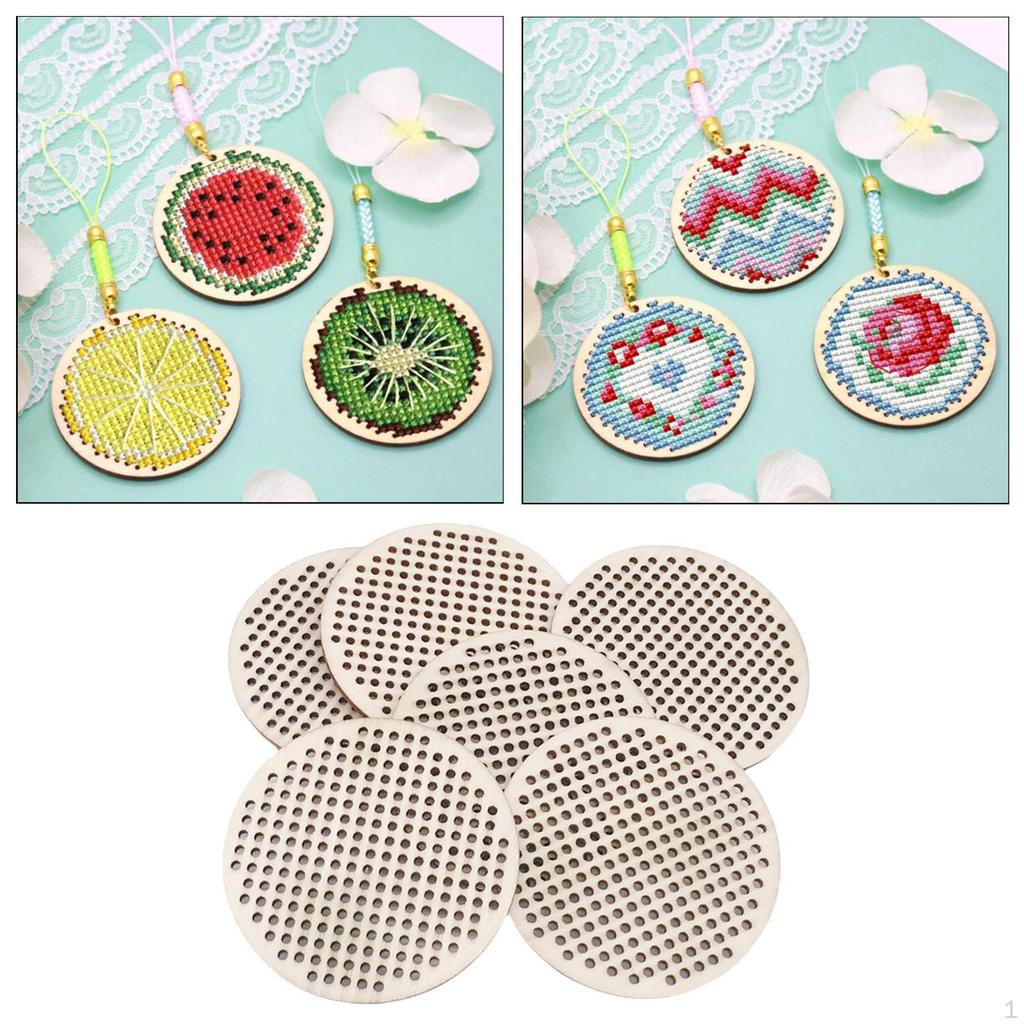 30 Pieces Wooden Pendant Charms Blank Unfinished Shapes Decorative Hanging for DIY Crafts