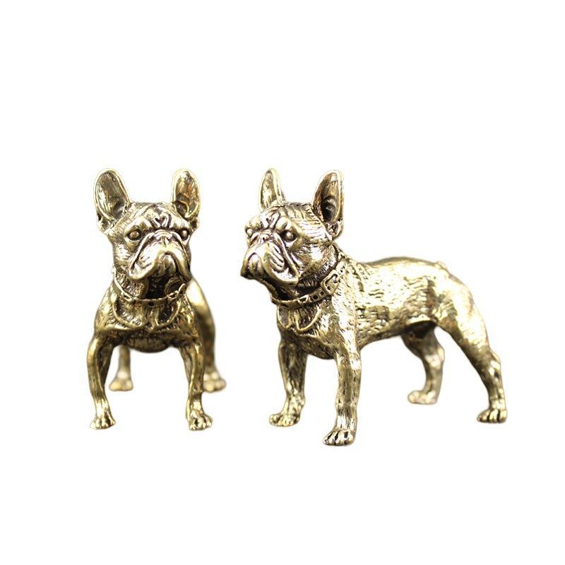 1 Piece Of Brass Antique Copper Pitbull Shar-Pei Dog Solid Copper Brass Zodiac Tea Pet Ornaments