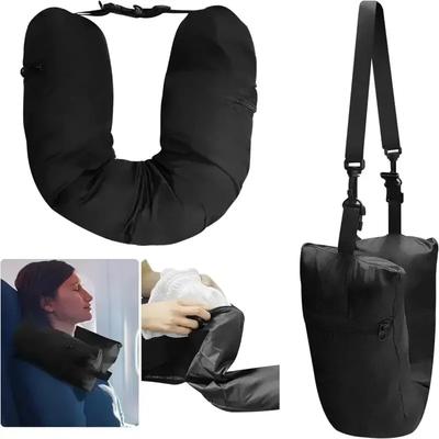 Organizzatore per Federa da Viaggio Riempibile Borsa da Viaggio Portatile Cuscino per Aereo Cuscino da Viaggio per il Collo da Viaggio Autoriempiente