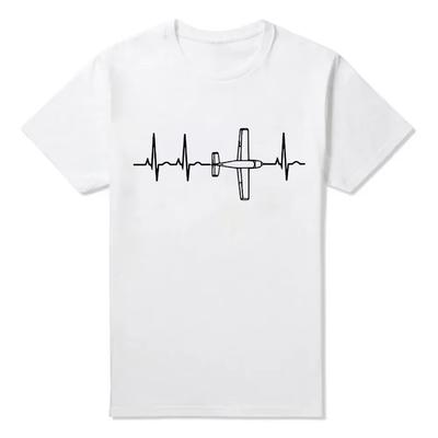 NG Flugzeug T-Shirt Herzschlag T-Shirt Fliegen Geschenk T-Shirt Lustige T-Shirts Neueste Mode Tops Sommer Cooles T-Shirt