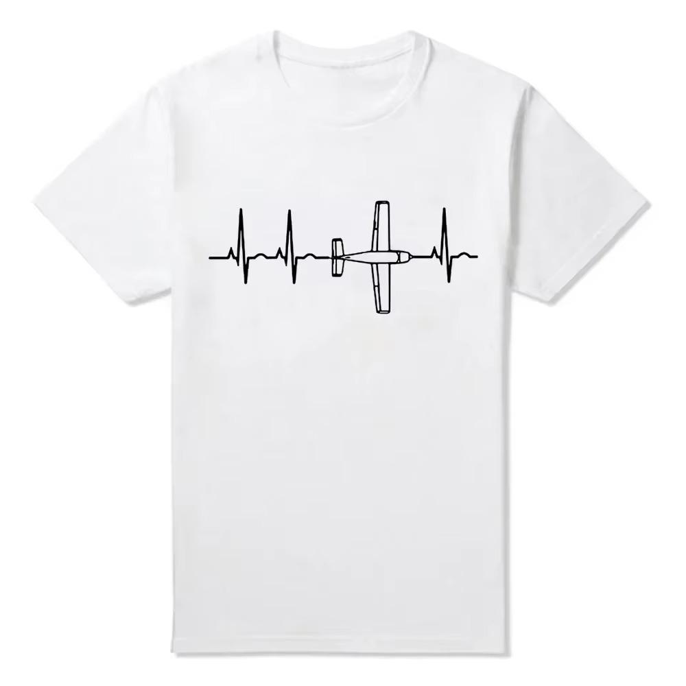 NG Airplane Shirt Heartbeat T-Shirt Flying Gift Tee Funny Tee Shirts Newest Fashion Tops Summer Cool T-Shirt