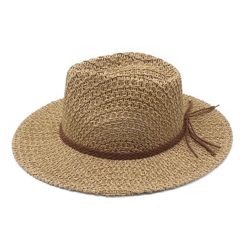 Straw Hat Summer Outing Sun Hat Hollow Western Cowboy Hat Jazz Hat Beach Visor